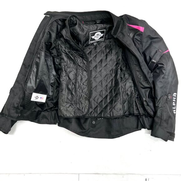 ALPHA CYCLE GEAR WOMEN MOTORCYCLE JACKET Small RIDING ARMOR LINNING REMOVABLE - Picture 3 of 7